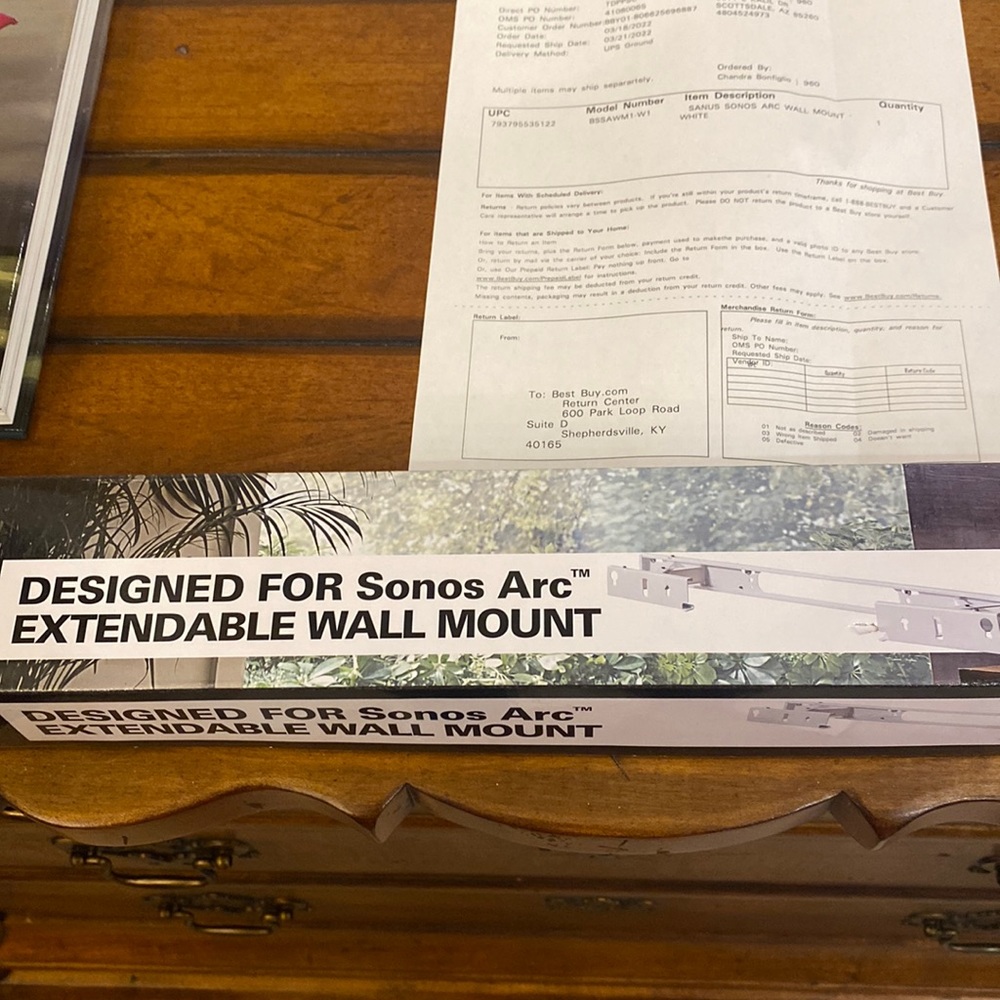 New in box Sanus Wall Mount for Sonos ARC